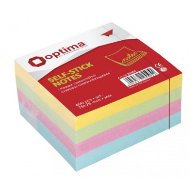 Стікери Optima, 75x75, 4 кольори, 400 арк.