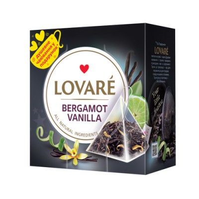 Чай чорний 2г*15, пакет, "Bergamot vanilla", LOVARE