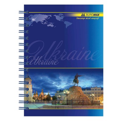 Книга для нотаток А6, 96 арк., пружина, кл., тв. лам. палітурка