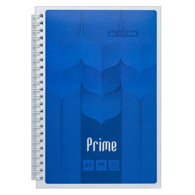 Зошит на пружині PRIME А5, 96л., клітка, в картонній обкладинці, синій