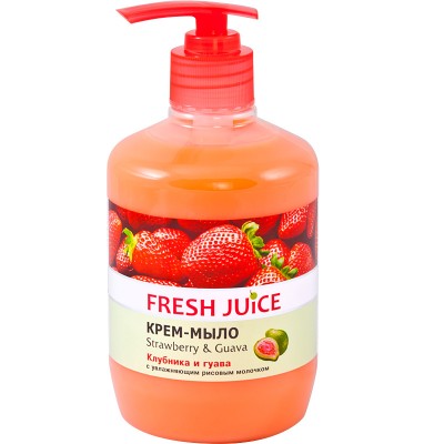 Крем-мило Fresh Juice полуниця + чіа 460г з дозатором Укр.