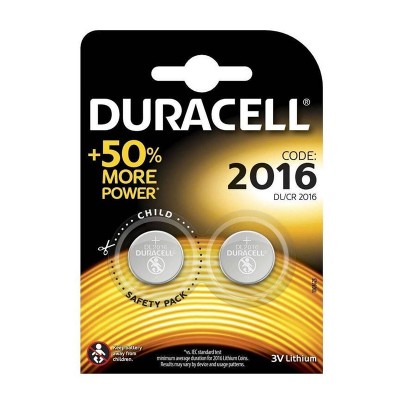 DURACELL пласкі батарейки литієві 3V СR-2016 2шт