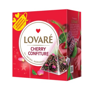 Чай бленд чорного та зеленого 2г*15, пакет, "Cherry Confiture", LOVARE