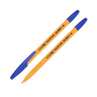 Ручка кулькова ECONOMIX YELLOW PEN 0,5 мм. Корпус жовтий, пише синім