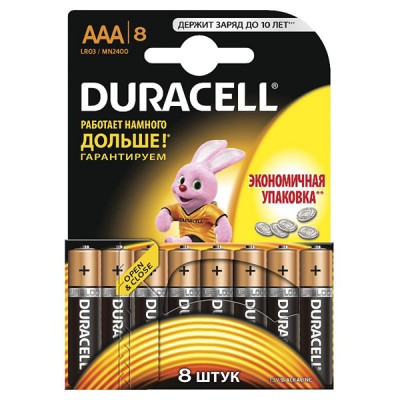 DURACELL Basic AAА батарейки алк 1.5V LR03 8шт Бельгія