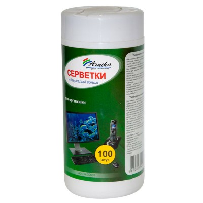 Серветки вологі для оргтехніки універсальні, 100шт. у банці
