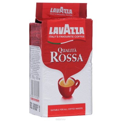 Кава мелена Qualita Rossa, 250г , "Lavazza", пакет