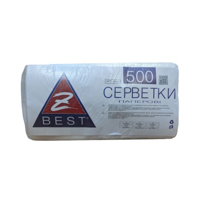 Серветки Z-ВЕST 23*23см 500шт (10з) барні білі