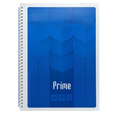 Зошит на пружині PRIME А4, 96л., клітка, в картонній обкладинці, синій