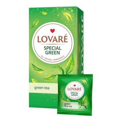 Чай зелений 1.5г*24, пакет, "Special green", LOVARE