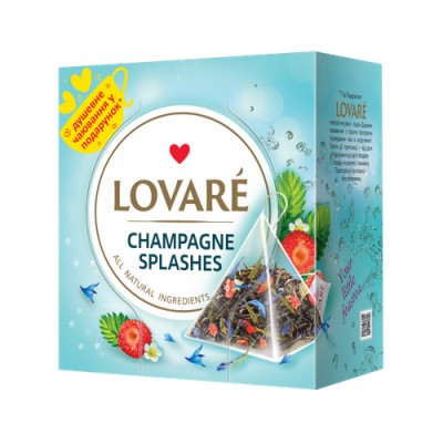 Чай бленд чорного та зеленого 2г*20, пакет, "Shampagne splashes", LOVARE