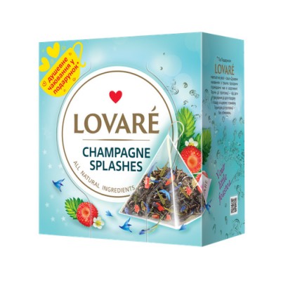 Чай бленд чорного та зеленого 2г*15, пакет, "Shampagne splashes", LOVARE