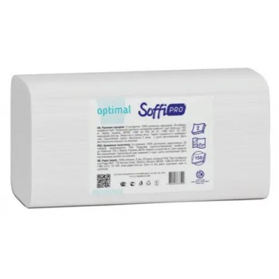 Рушник-вкладиш SoffiPro Optimal  V-склад 21*23 см 2сл 150цел Обухов