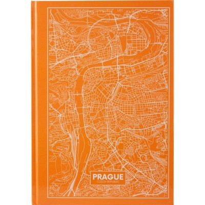 Книга записна А4 Maps Prague, 96арк., кліт., персиковий