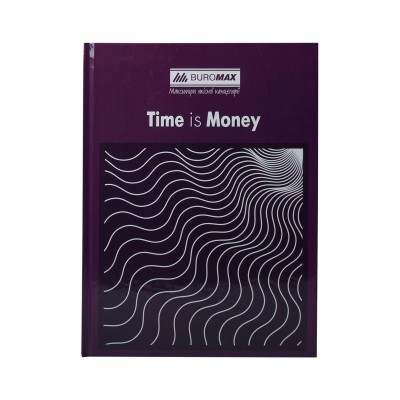 Книга обліку "TIME IS MONEY" 96 арк/кліт.оф.(тв. лам. обл), А4, фіолетовий