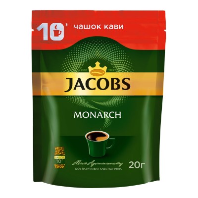 Кава розчинна 20 г, пакет, JACOBS MONARCH