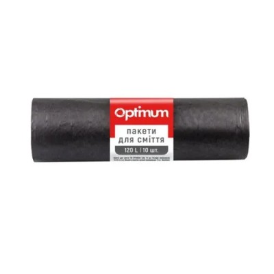 Мішки OPTIMUM-16118250 чорні 120л 10шт 70х100см 22мк ЛД