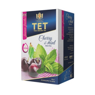 ТЕТ Чай чорний 20 пак. CHERRY & MINT з травами та спеціями, конв.