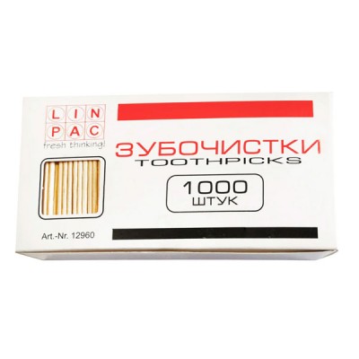 Зубочистки 1000 шт (без інд. уп) карт. уп. Linpac