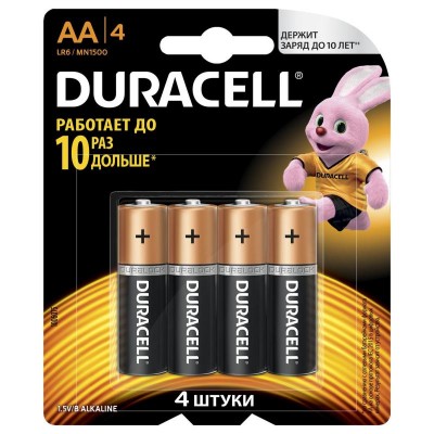 DURACELL Basic AA батарейки алкал. 1.5V LR6 4шт+2 б/к Бельг