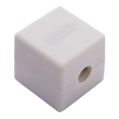 Чинка CUBE, RUBBER TOUCH, 1 отв., контейнер, пласт. корпус, асорті кольорів