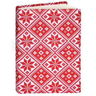 Щоденник недатований "Орнамент", білий блок, 2 кольори, червоний з білим