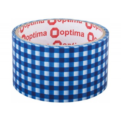 Стрічка клейка пакувальна 48 мм х 20 м Optima, Tartan синя