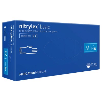 Рукавички NITRILEX BASIC нітрил голубі в боксі розм.М 100шт (без ПДВ)