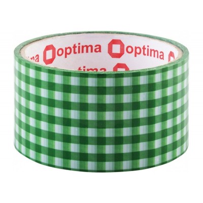 Стрічка клейка пакувальна 48 мм х 20 м Optima, Tartan зелена