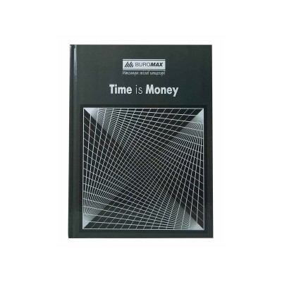 Книга обліку "TIME IS MONEY" 96 арк/кліт.оф.(тв. лам. обл), А4, сірий